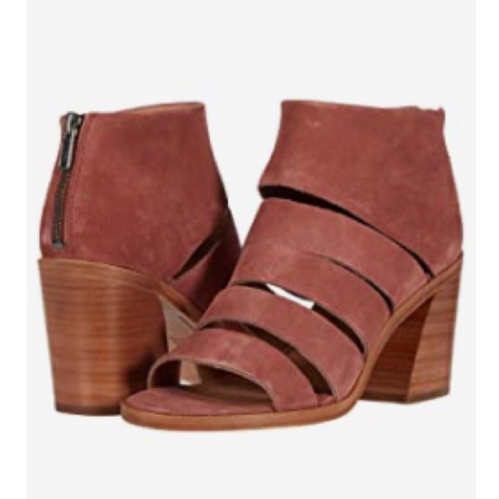 FRYE TASH PEEP TOE Booties - TASH ROSEWOOD SUEDE LEATHER PEEP TOE BOOTIE…